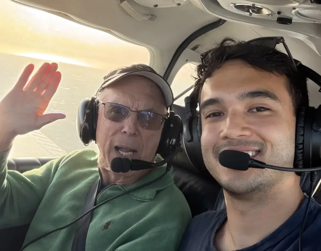 Chadd Alef flying with a student over Los Angeles