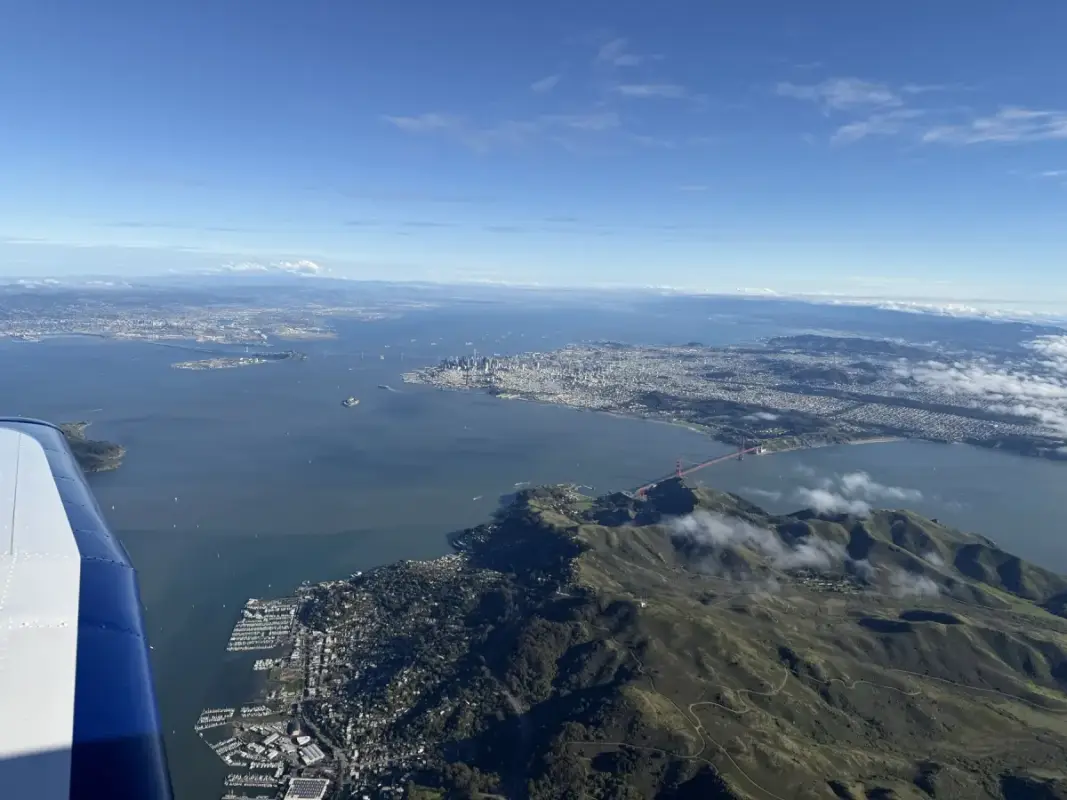 The California coastline from a training flight